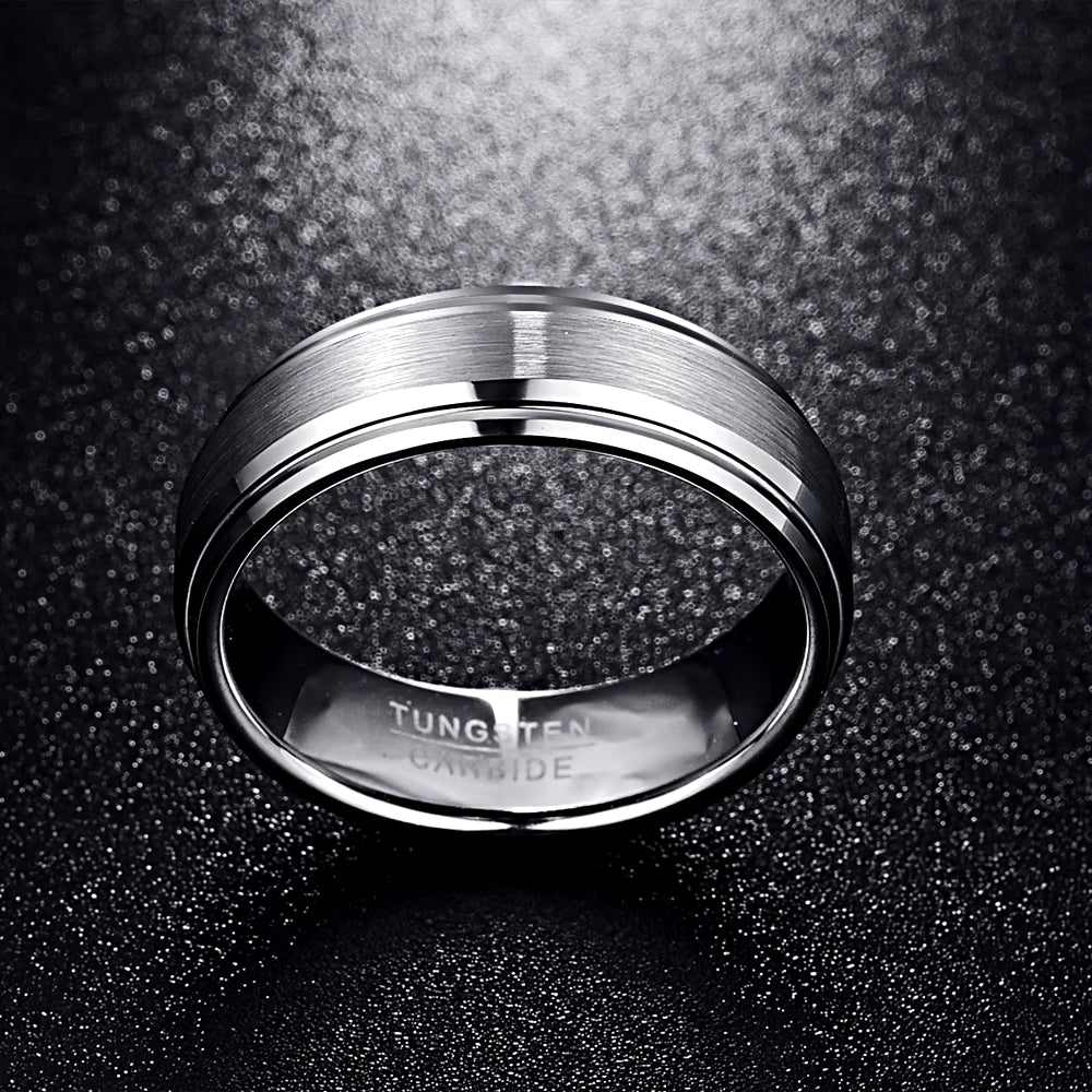 7Mm Tungsten Carbide Ring Silver Color Men Rings Wedding Bands Anillos Para Hombres Male Pierscienie