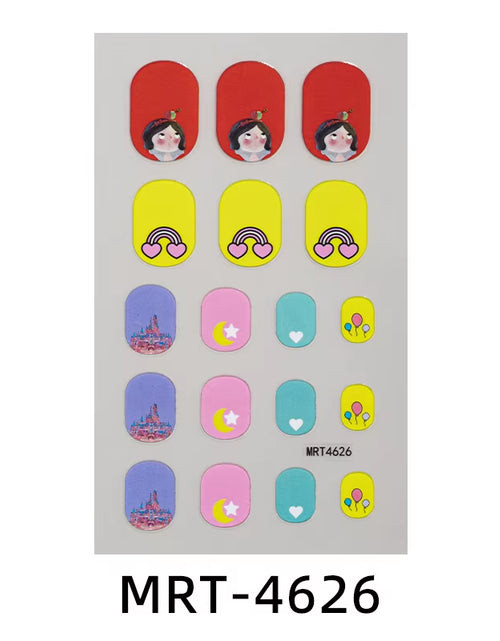 Load image into Gallery viewer, New Children Nail Stickers Cartoon DIY Nail Decorative Sticker Girls Cute Nails Temporary Stickers Kids Nails Art Stickers
