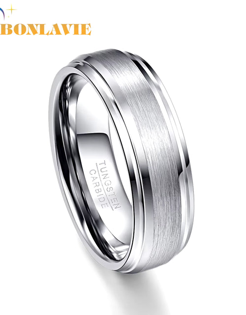 Load image into Gallery viewer, 7Mm Tungsten Carbide Ring Silver Color Men Rings Wedding Bands Anillos Para Hombres Male Pierscienie
