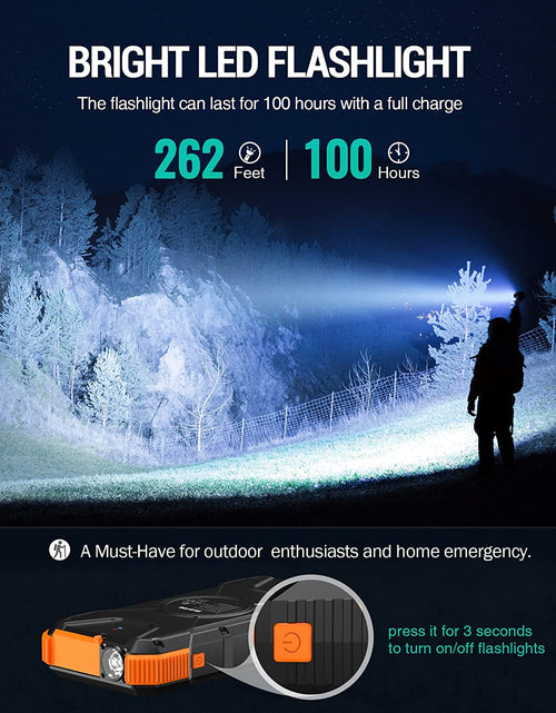 Load image into Gallery viewer, Solar Power Bank, 𝗣𝗗𝟭𝟴𝗪 𝐐𝐂𝟑.𝟎 Fast Charging 10W Wireless Charger 20000Mah Solar Powered Powerbank with Type C Input/Output, IPX5 Waterproof, Camping Flashlight, Compass, Carabiner
