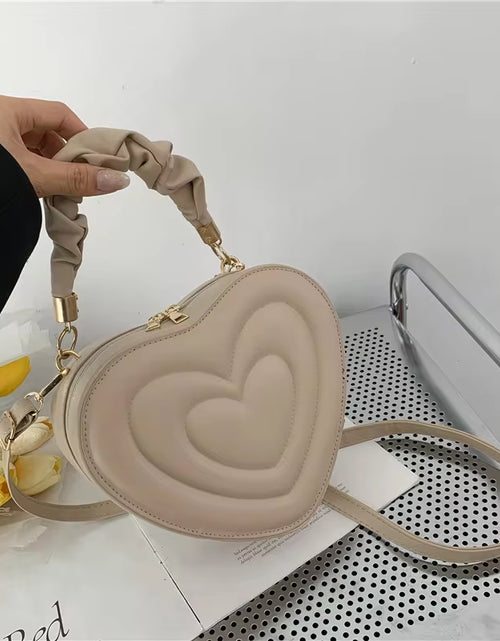 Load image into Gallery viewer, Fashion Love Heart Shape Shoulder Bag Small Handbags Designer Crossbody Bags for Women Solid Pu Leather Top Handle Bag
