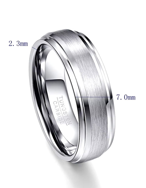 Load image into Gallery viewer, 7Mm Tungsten Carbide Ring Silver Color Men Rings Wedding Bands Anillos Para Hombres Male Pierscienie
