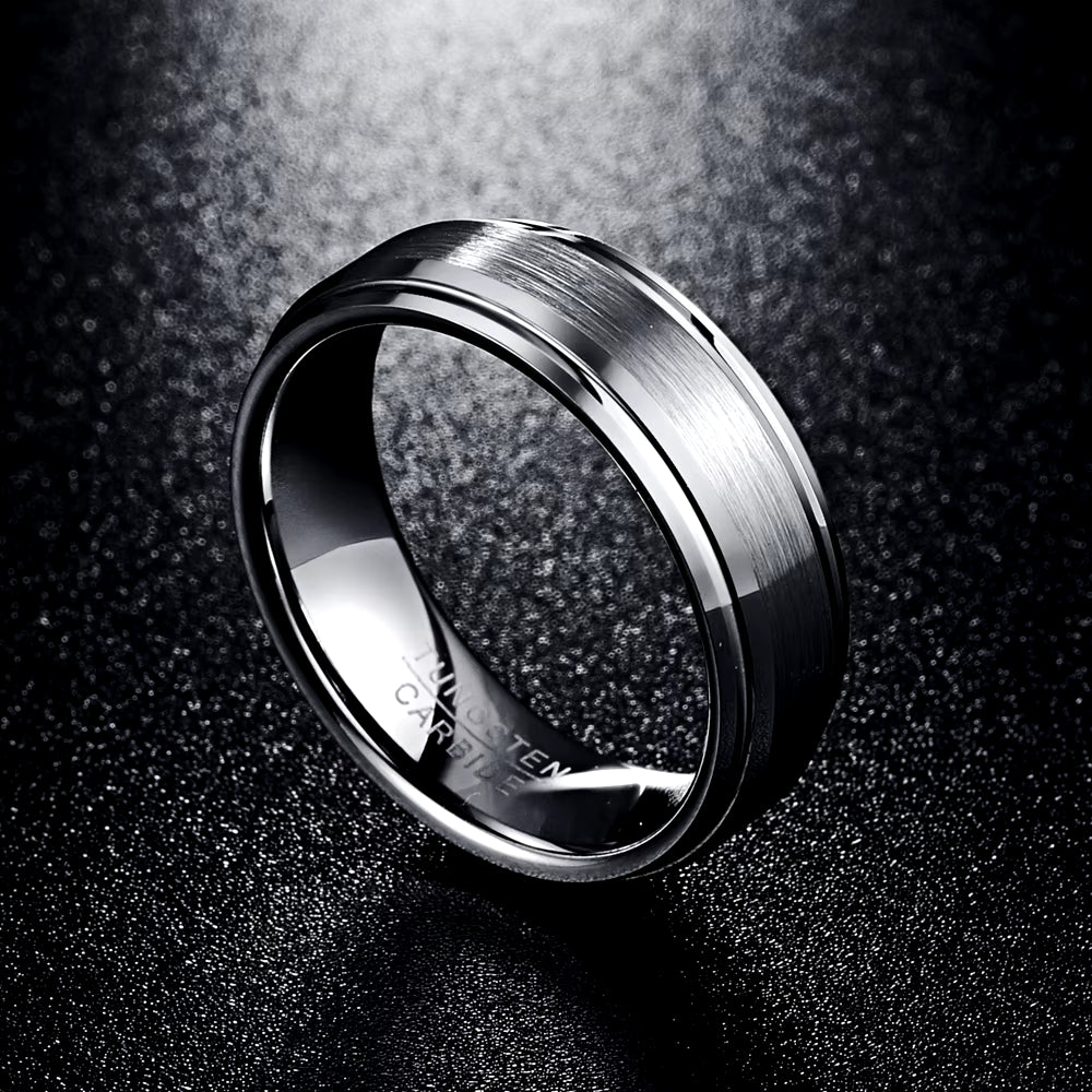 7Mm Tungsten Carbide Ring Silver Color Men Rings Wedding Bands Anillos Para Hombres Male Pierscienie